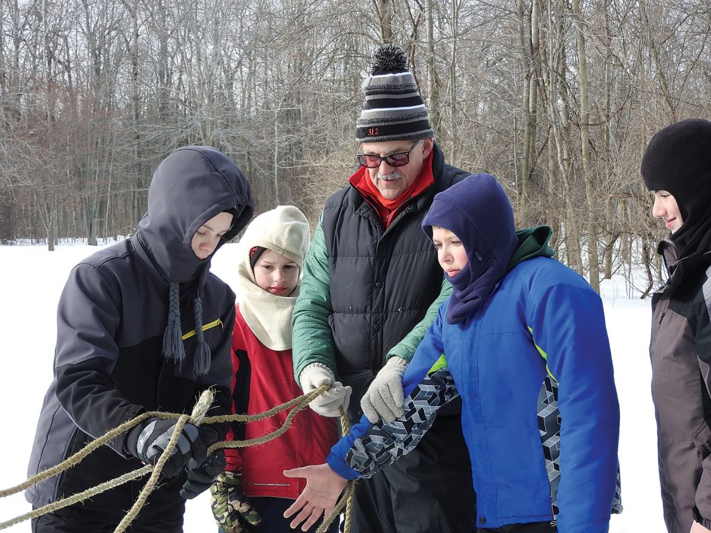 Scouts participating in the Lashings event.