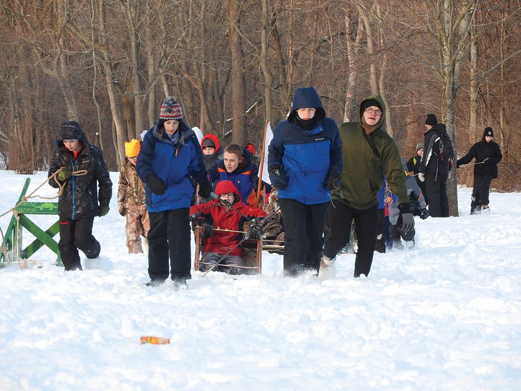 Hamlin’s Troop 324 with their sled.