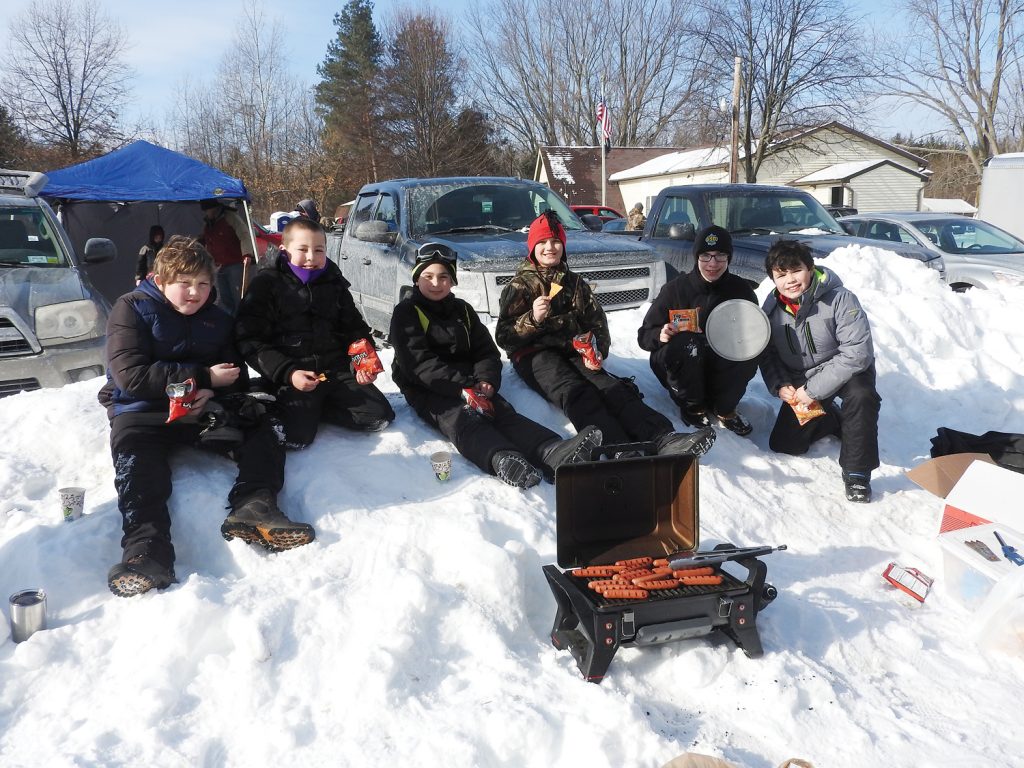 Hilton’s Troop 99 stopped for a lunch break.