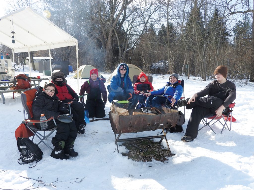 Hilton’s Troop 125 at their camp site.
